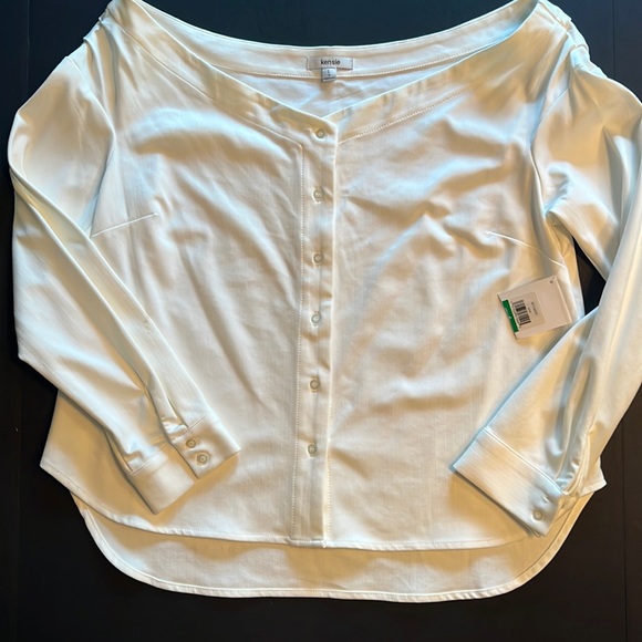 Kensie off the shoulder button front shirt -NWOT - Picture 1 of 7